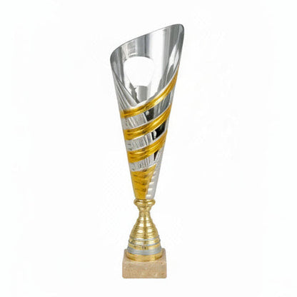 Copa de Gala Plateada con Corona de Puntas Doradas-Trofeos Robles