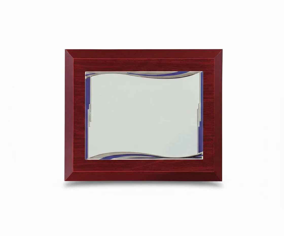 Placa conmemorativa marco azul ondulado
