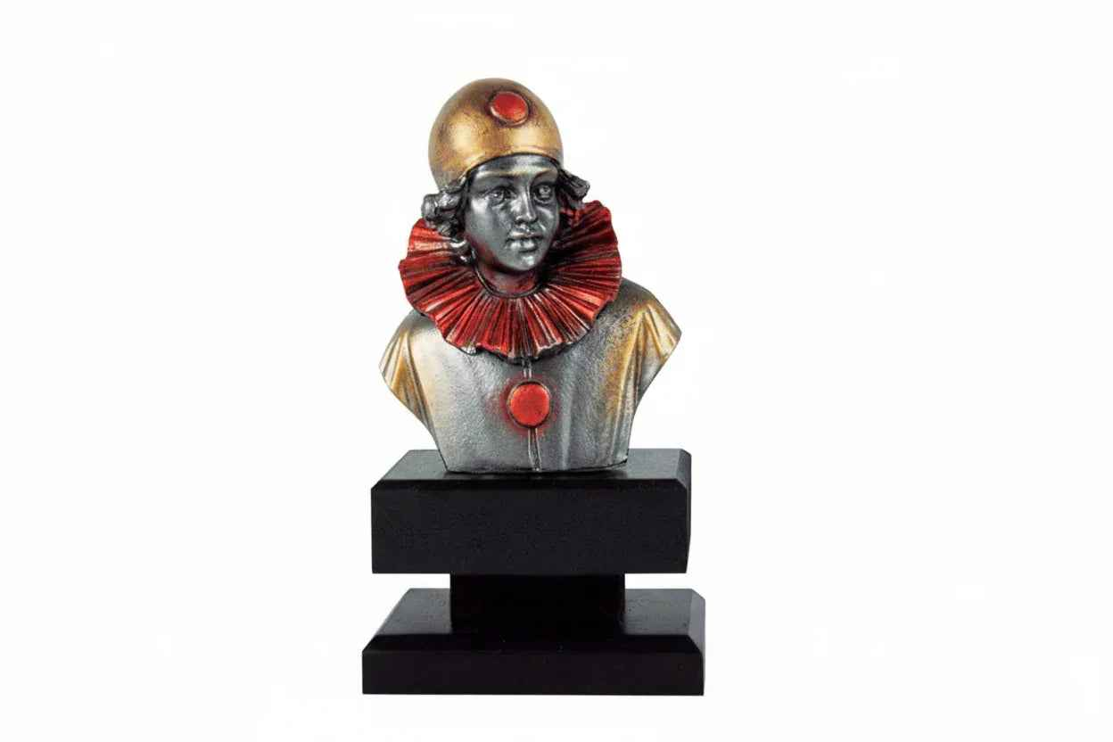 Trofeo Carnaval Payaso con Peana Negra