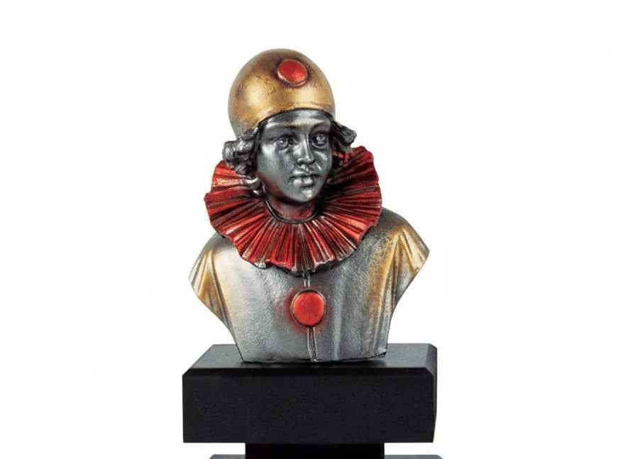 Trofeo Carnaval Payaso con Peana Negra