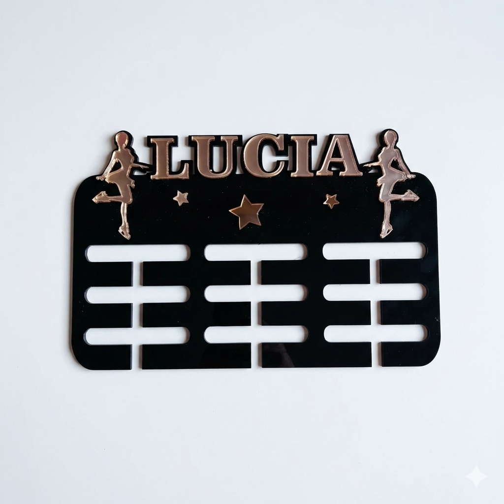 Medallero Patinaje Metacrilato Patinadora Personalizado 18x27 cm