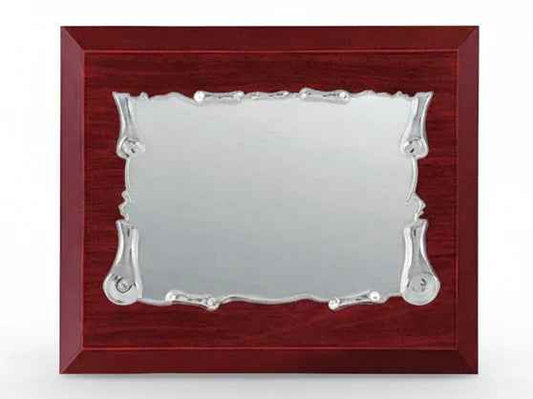 Placa conmemorativa relieve esquinas plateadas