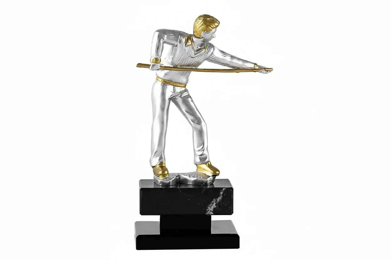 Trofeo Billar Plateado y Dorado