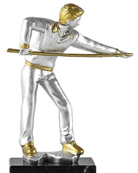 Trofeo Billar Plateado y Dorado