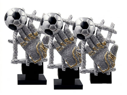 Trofeo-Futbol-Guante-Portero-y-Balon-Bronce-Plateado-Negro-medidas