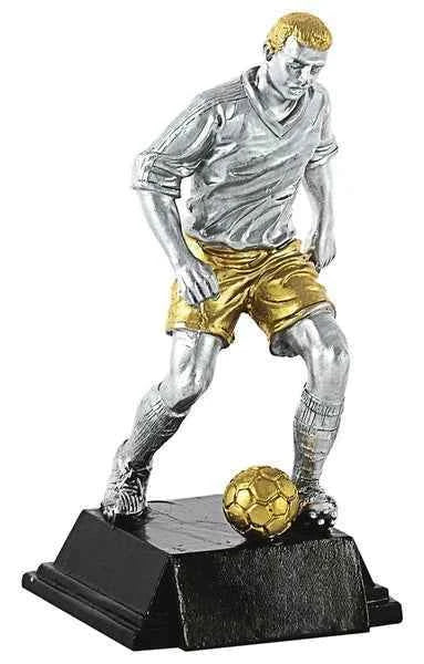 Trofeo Fútbol Jugador con Balón Dorado Plateado Bronce