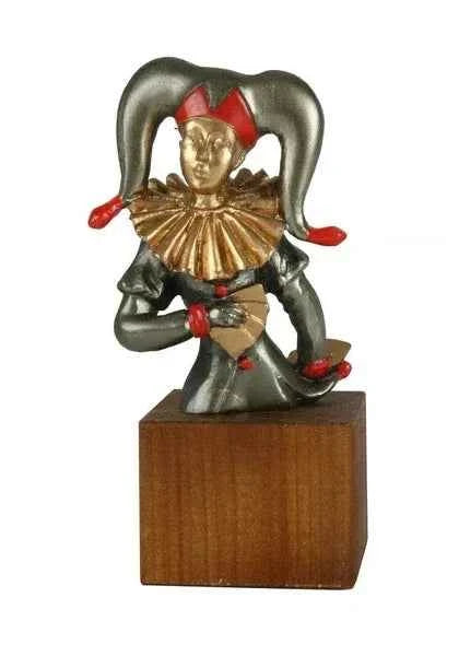Trofeo Carnaval Arlequín con Peana Madera
