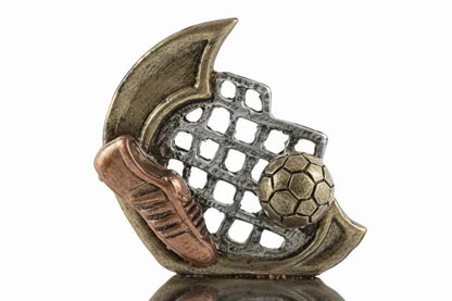 Trofeo de Fútbol en Resina Negro, Plata y Oro