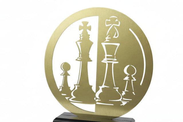 Trofeo Ajedrez Metal-detalle