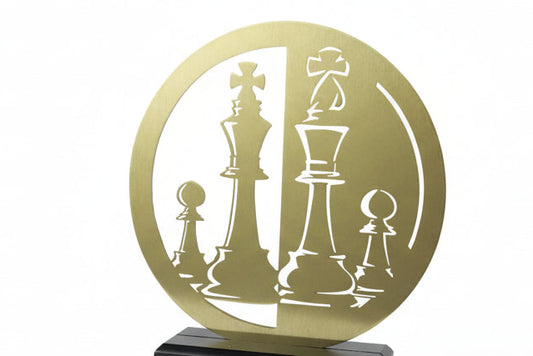Trofeo Ajedrez Metal-detalle