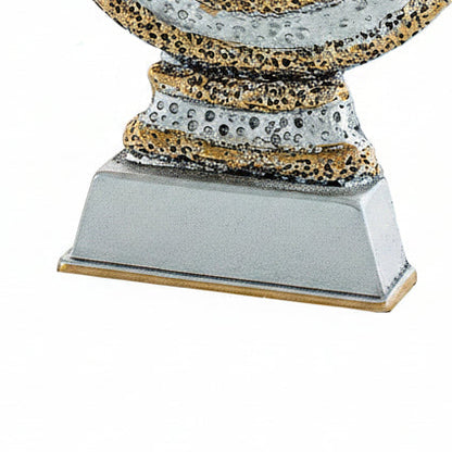 Trofeo Balón de Fútbol Plata y Oro con Soporte Circular-detalle base