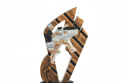 Trofeo Balonmano Portero y Jugador Diseño Calado-detalle