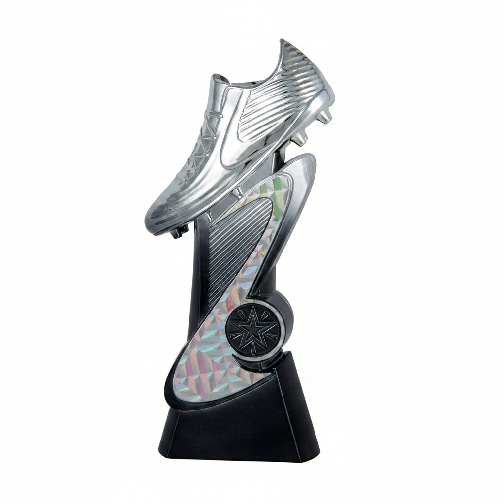 Trofeo Bota de Fútbol Plata con Diseño en Relieve-Trofeos Robles