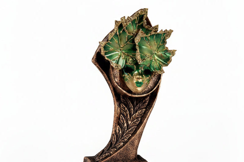 Trofeo Carnaval Máscara Veneciana Verde-detalle