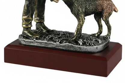 Trofeo Caza Cazador con Perro-detalle base