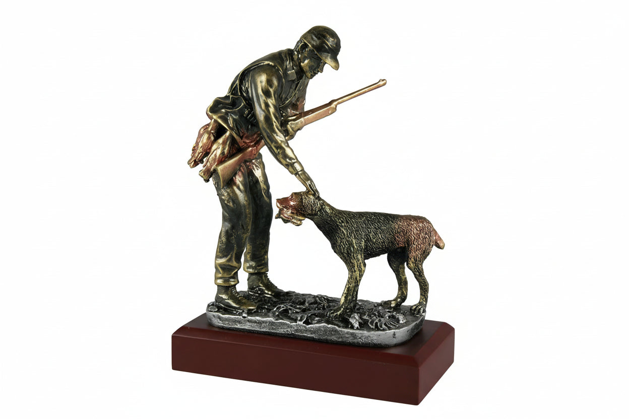 Trofeo Caza Cazador con Perro-Trofeos Robles