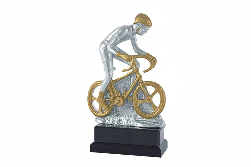 Trofeo Ciclismo Ciclista en Resina Plateado y Dorado-Trofeos Robles