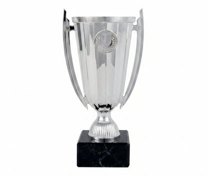 Trofeo Copa Clásica Plateada con Emblema de Laurel-Trofeos Robles