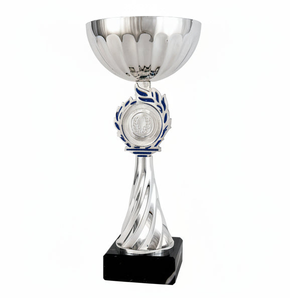 Trofeo Copa Clásica Plateada con Laurel Azul-Trofeos Robles