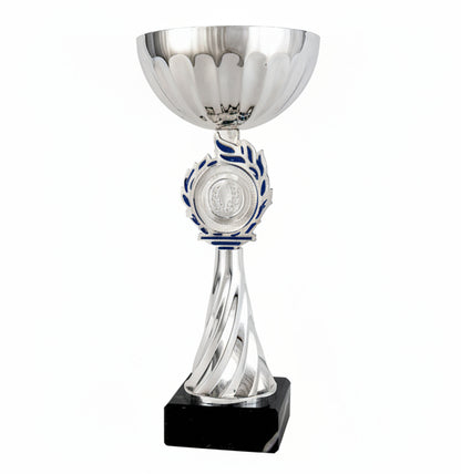 Trofeo Copa Clásica Plateada con Laurel Azul-Trofeos Robles
