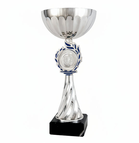 Trofeo Copa Clásica Plateada con Laurel Azul-Trofeos Robles