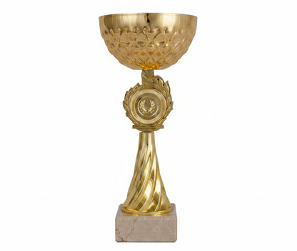 Trofeo Copa Dorada con Cuerpo Calado y Laurel-Trofeos Robles