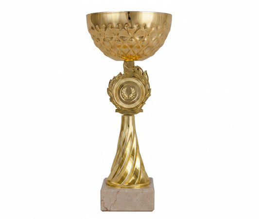 Trofeo Copa Dorada con Cuerpo Calado y Laurel-Trofeos Robles