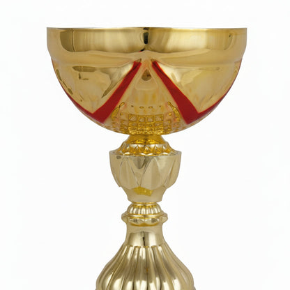 Trofeo Copa Hexagonal Oro y Rojo-detalle