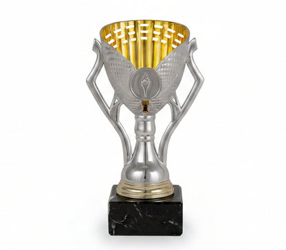 Trofeo Copa Plateada con Interior Dorado Calado