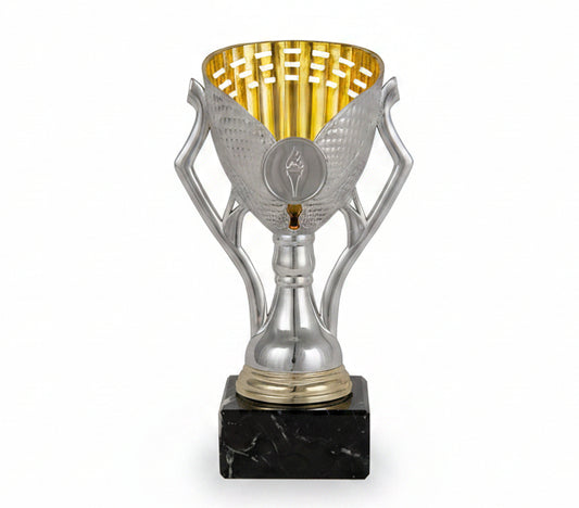 Trofeo Copa Plateada con Interior Dorado Calado