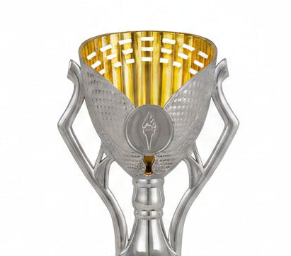 Trofeo Copa Plateada con Interior Dorado Calado-detalle