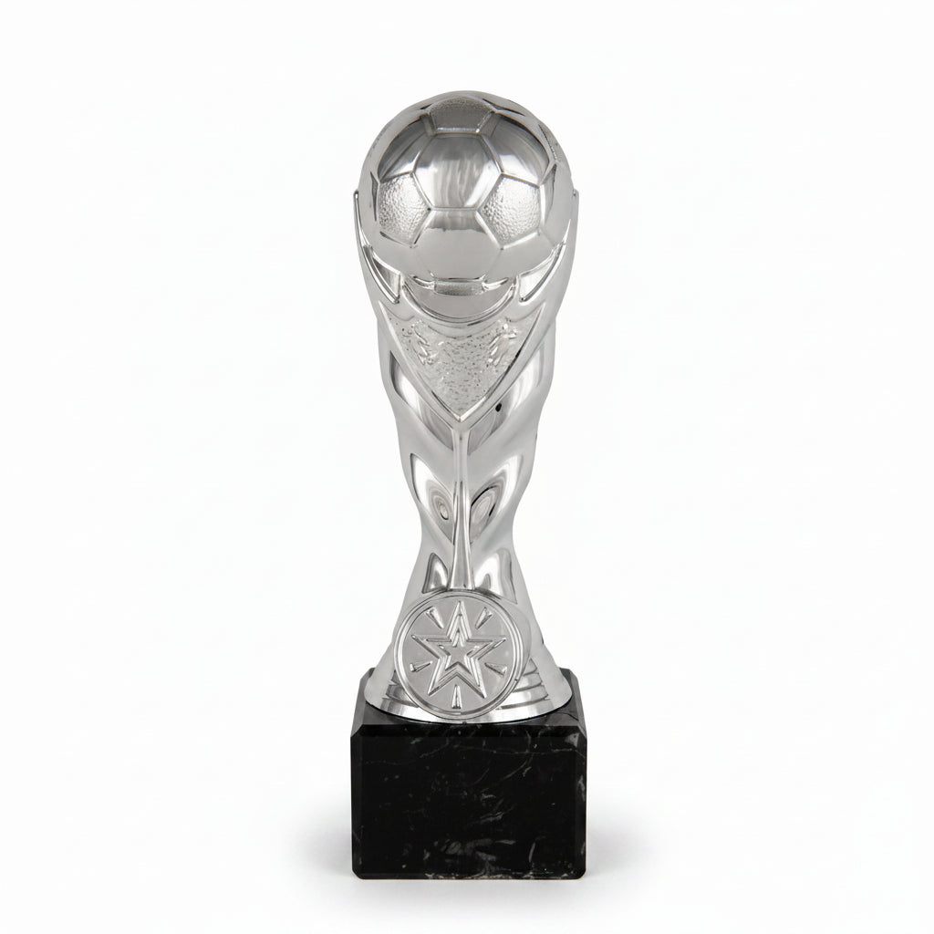 Trofeo Copa del Mundo Plateada con Emblema Estelar-Trofeos Robles