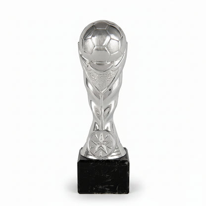 Trofeo Copa del Mundo Plateada con Emblema Estelar-Trofeos Robles