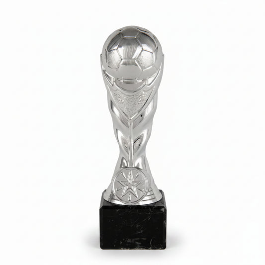 Trofeo Copa del Mundo Plateada con Emblema Estelar-Trofeos Robles
