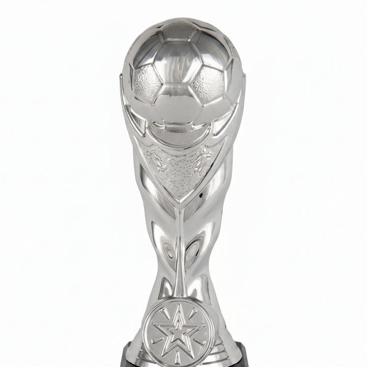 Trofeo Copa del Mundo Plateada con Emblema Estelar-detalle