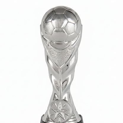 Trofeo Copa del Mundo Plateada con Emblema Estelar-detalle