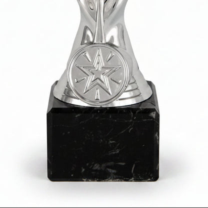 Trofeo Copa del Mundo Plateada con Emblema Estelar-detalle base