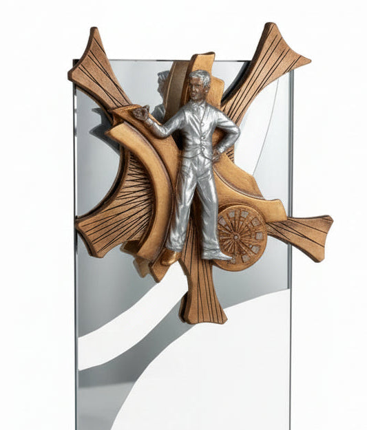 Trofeo Dardos Cristal Espejo-detalle