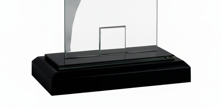 Trofeo Dardos Cristal Espejo-detalle base