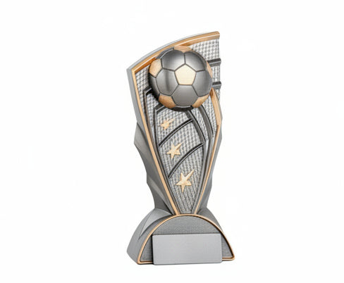 Trofeo Fútbol Figura Balón con Estrellas Doradas y Base de Mármol Negro