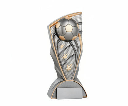 Trofeo Fútbol Figura Balón con Estrellas Doradas y Base de Mármol Negro