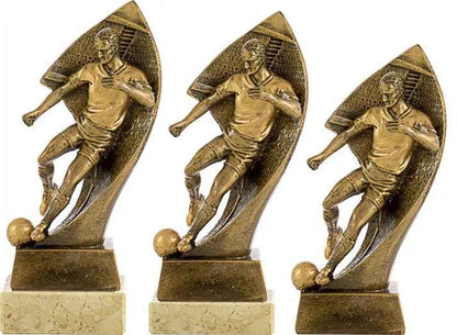 Trofeo Fútbol Jugador en Acción Dorado Mármol