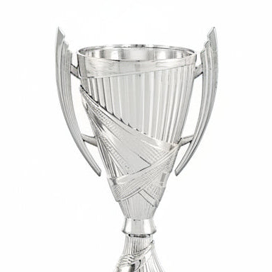 Trofeo Figura Plateada con Aro Decorativo sobre Peana de Mármol-detalle