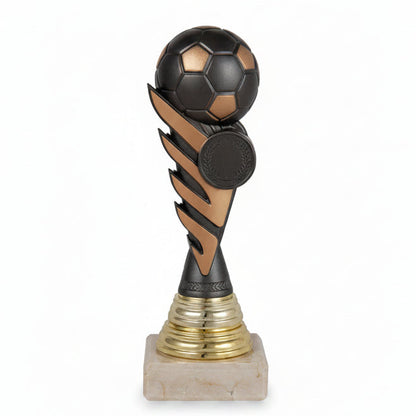 Trofeo Fútbol Bronce con Balón y Medallón sobre Peana de Mármol-Trofeos Robles