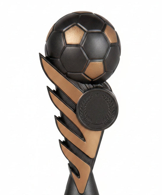 Trofeo Fútbol Bronce con Balón y Medallón-detalle