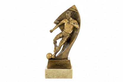Trofeo Fútbol Jugador en Acción Dorado Mármol