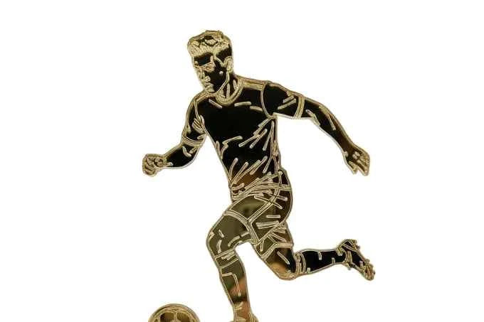 Trofeo Fútbol Metacrilato Oro Espejo con Base