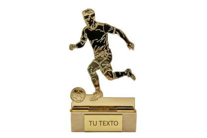 Trofeo Fútbol Metacrilato Oro Espejo con Base