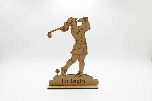 Trofeo Golf Femenino Personalizado en Madera