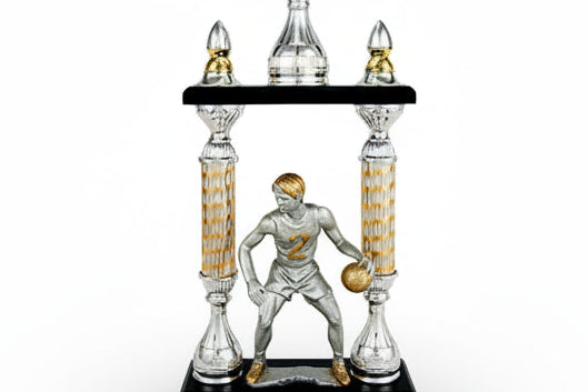 Trofeo Gran Formato Bicolor con Columnas Helicoidales y Base Negra-detalle 